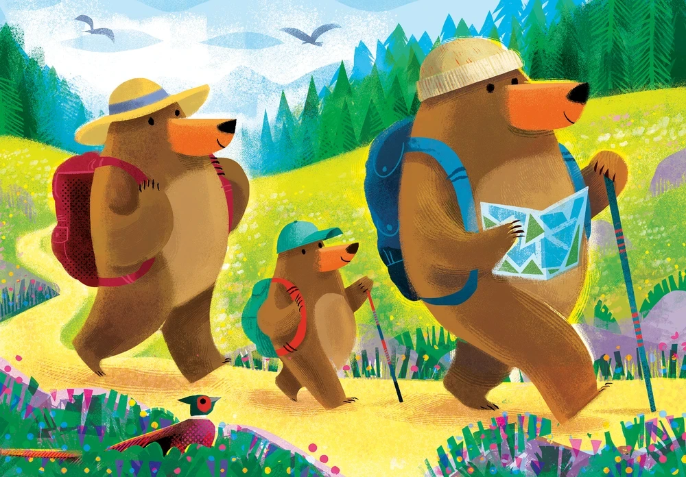 Ravensburger Dėlionė 2x24 vnt. - Meškiukų šeimos atostogos