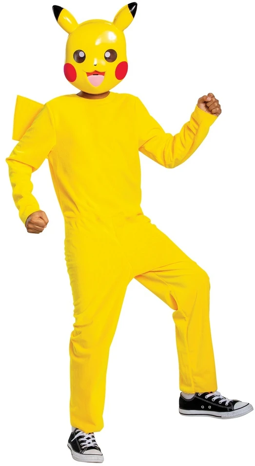 Jakks Pacific Karnavalinis kostiumas Pokemon Pikachu kostiumas geltonas Kigurumi maskuotė 127-136 cm (7-8 metai)