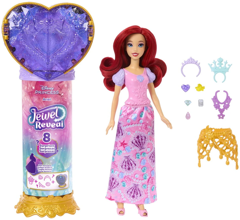 Mattel DISNEY PRINCESS JEWEL REVEAL Arielės siurprizas (JHL49)