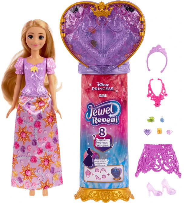 Mattel DISNEY PRINCESS JEWEL REVEAL Auksaplaukės siurprizas (JLK28)