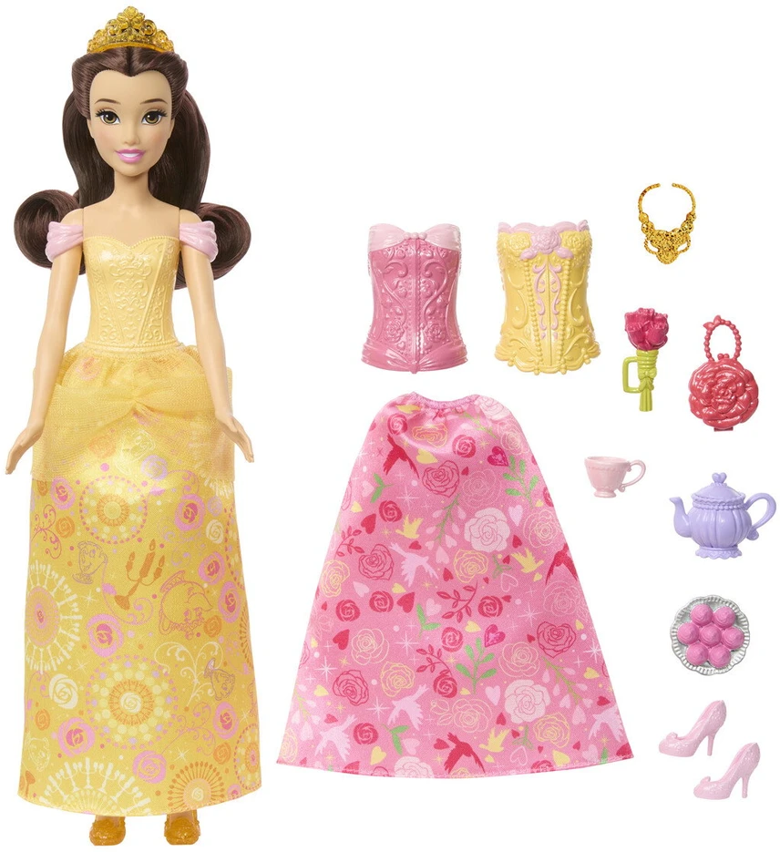 Mattel Lėlė Disney princesė Bella su istorija 2in1