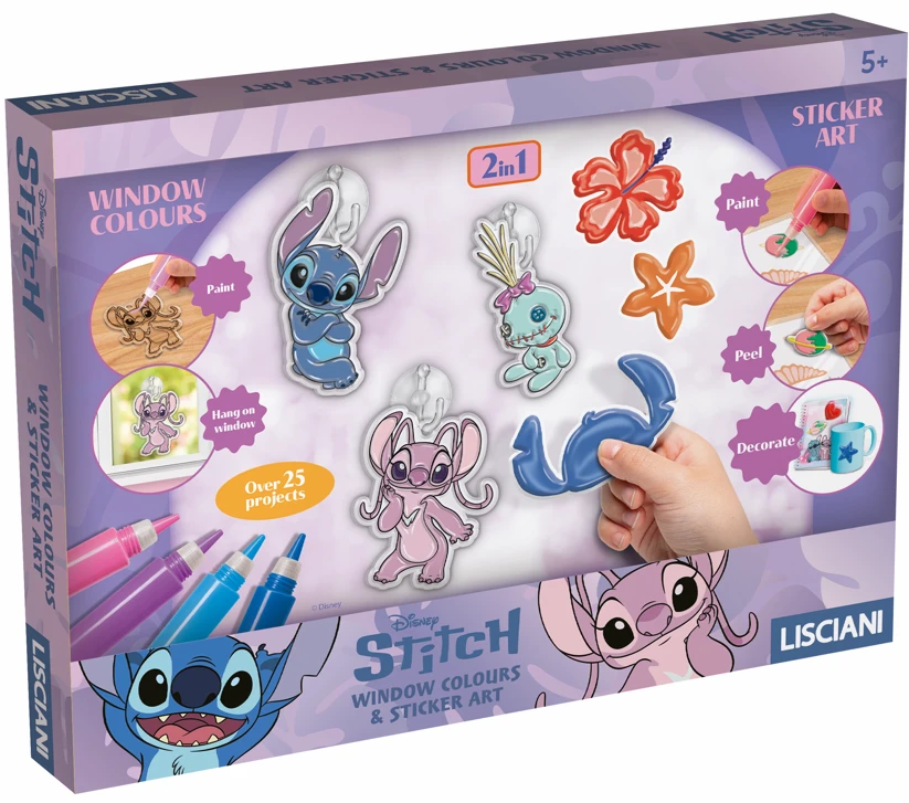 Disney „Stitch Angel“ – langų spalvos ir lipdukų menas (118816)