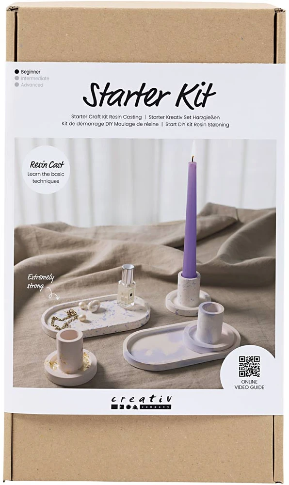 Diy Kit „Pasidaryk pats“ rinkinys – dervos liejinys – 3 žvakidės ir 2 padėklai (977539)