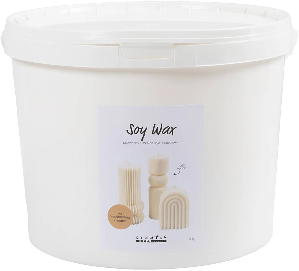 „Creativ Company“ – sojų vaškas, kreminės spalvos, laisvai stovinčioms žvakėms, 5kg / 1 pakuotė (73479)