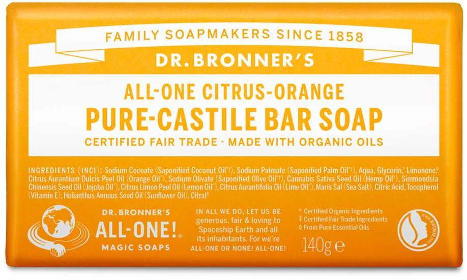 Dr. Bronner's - stebuklingas muilas su citrusinių vaisių skoniu, 140 g