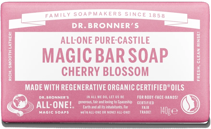 Dr. Bronner's - stebuklingas muilas su vyšnių žiedų aromatu, 140 g