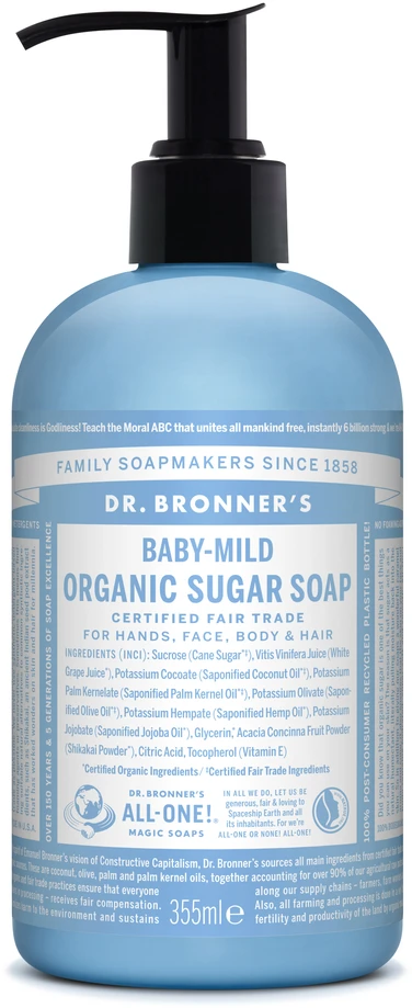 Dr. Bronner's Organic Sugar Soap Baby-Mild, 355 ml