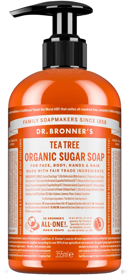 Dr. Bronner's Organic Sugar Soap Tea Tree, 355 ml