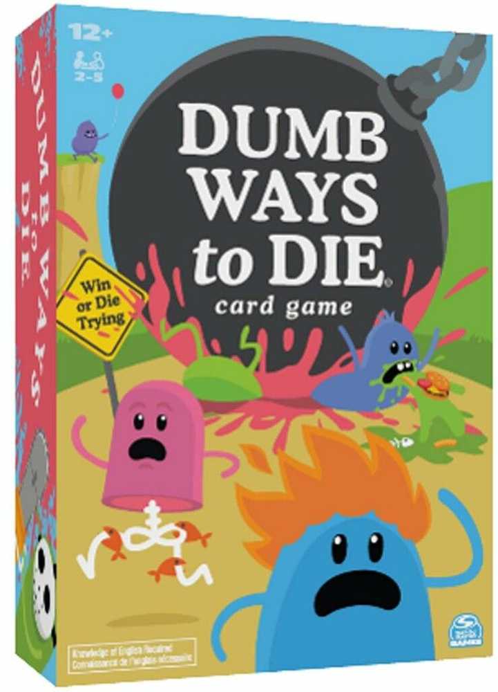 Kortų žaidimas „Spin Master Dumb Ways to Die“.