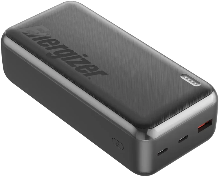 „Energizer“ – 30K itin didelės talpos greito įkrovimo išorinė baterija – 30000 mAh – juoda