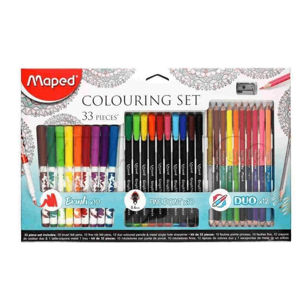 Piešimo flomasteriai - MAPED - 33 flomasterių rinkinys - Daugiaspalvis - Vaikams nuo 3 metų - Unisex