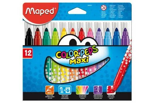 Maped Jumbo spalvų atlenkiami dėžutės žymekliai 12 vnt.