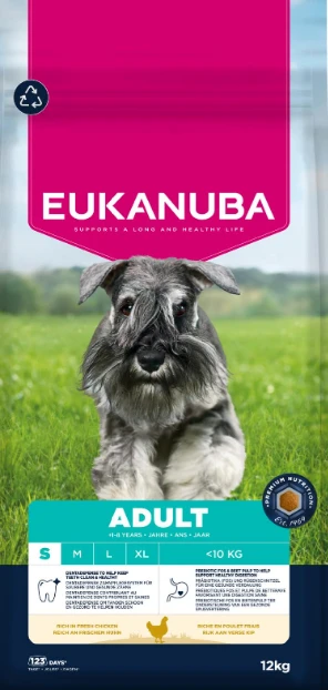 Eukanuba Life Care sausas pašaras mažų veislių šunims su vištiena, S, 12 kg