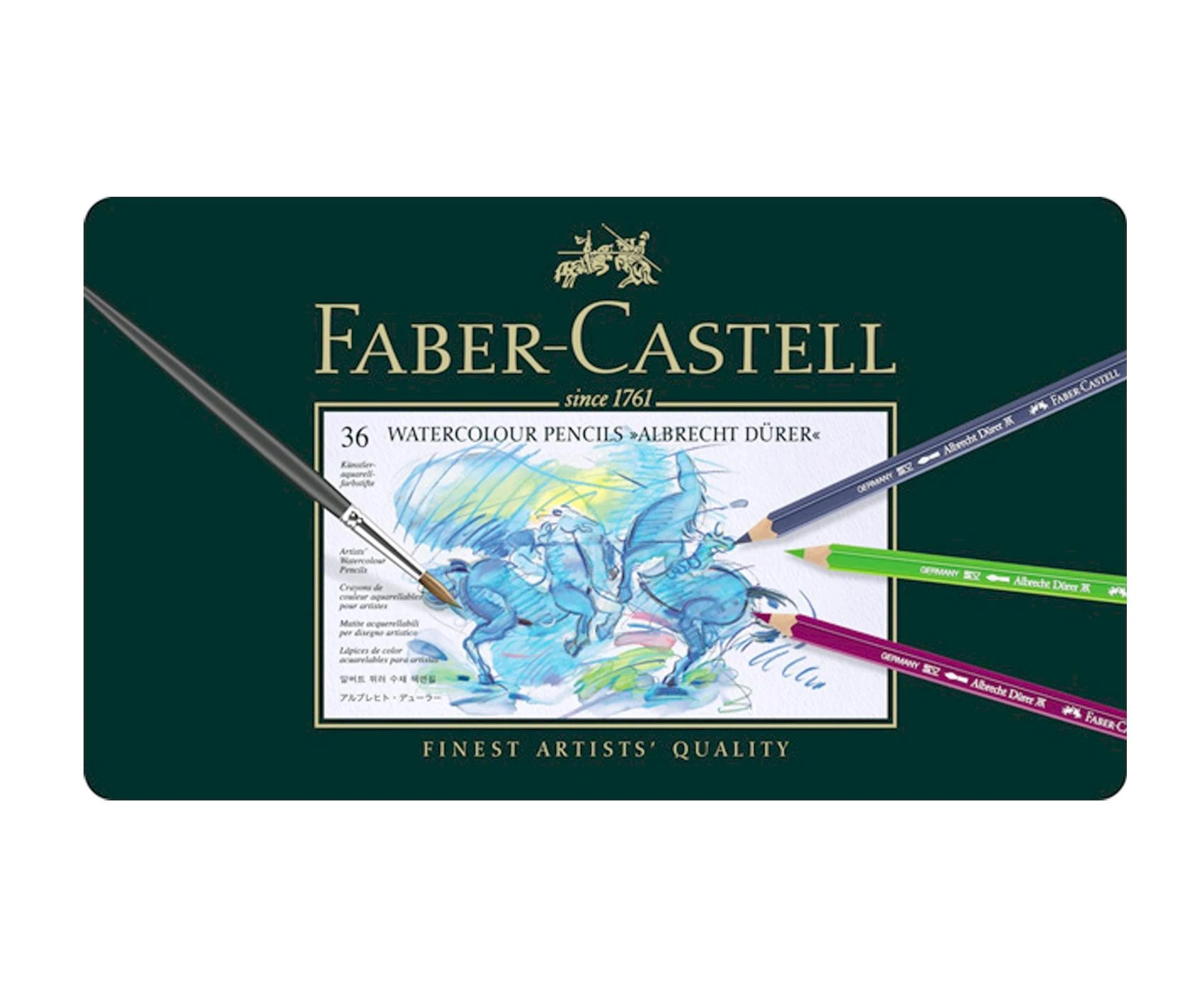 Spalvoti akvareliniai pieštukai Faber-Castell Albrecht Dürer, 36 spalvų