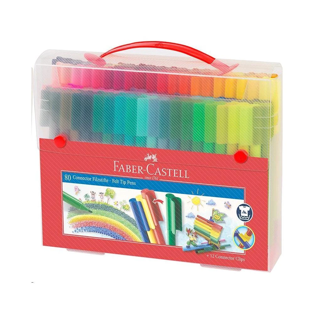 Flomasteriai Faber-Castell Connector felt-tip, 80 spalvų