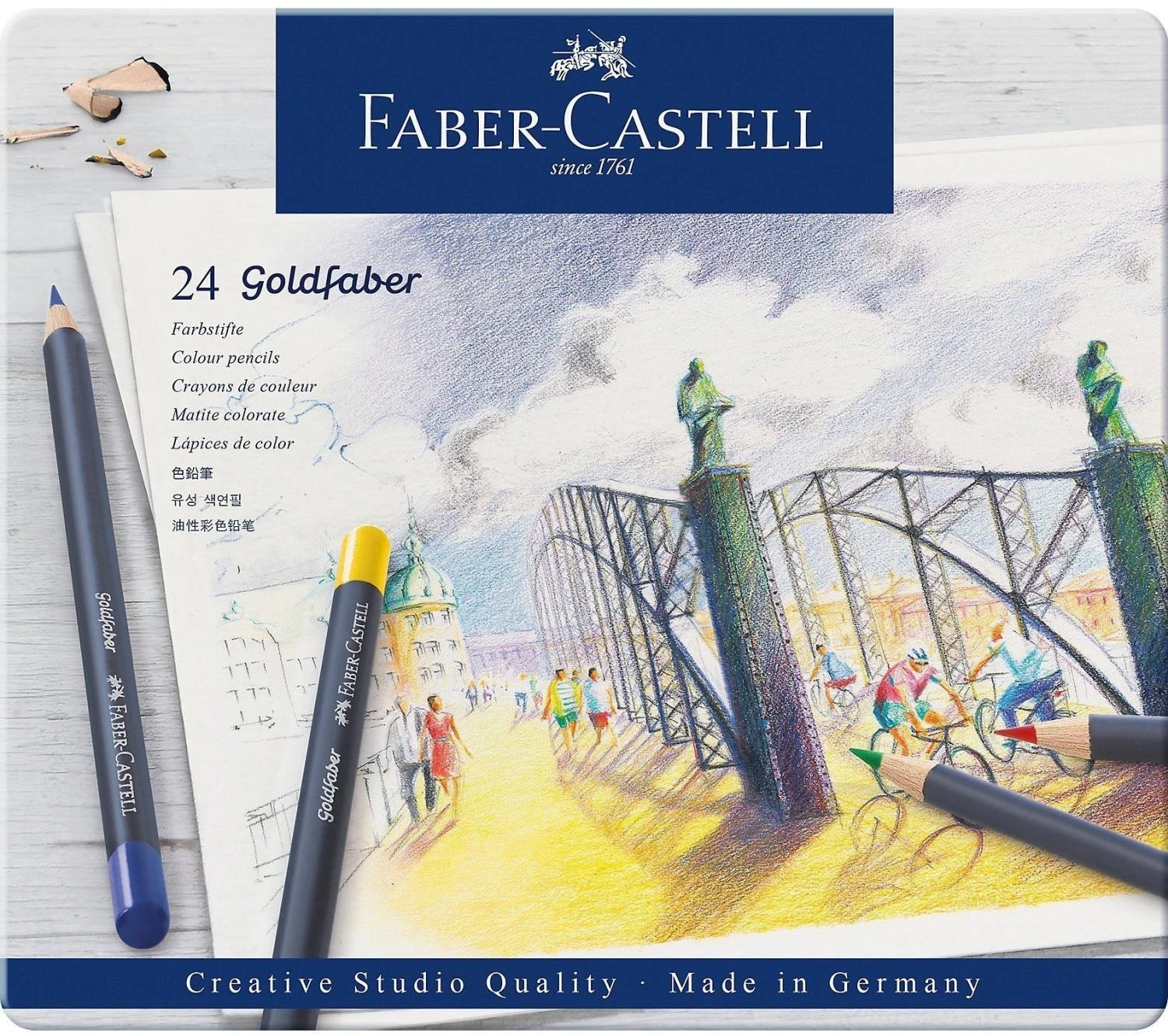 Spalvoti pieštukai Faber-Castell Goldfaber Creative Studio, 24 spalvos