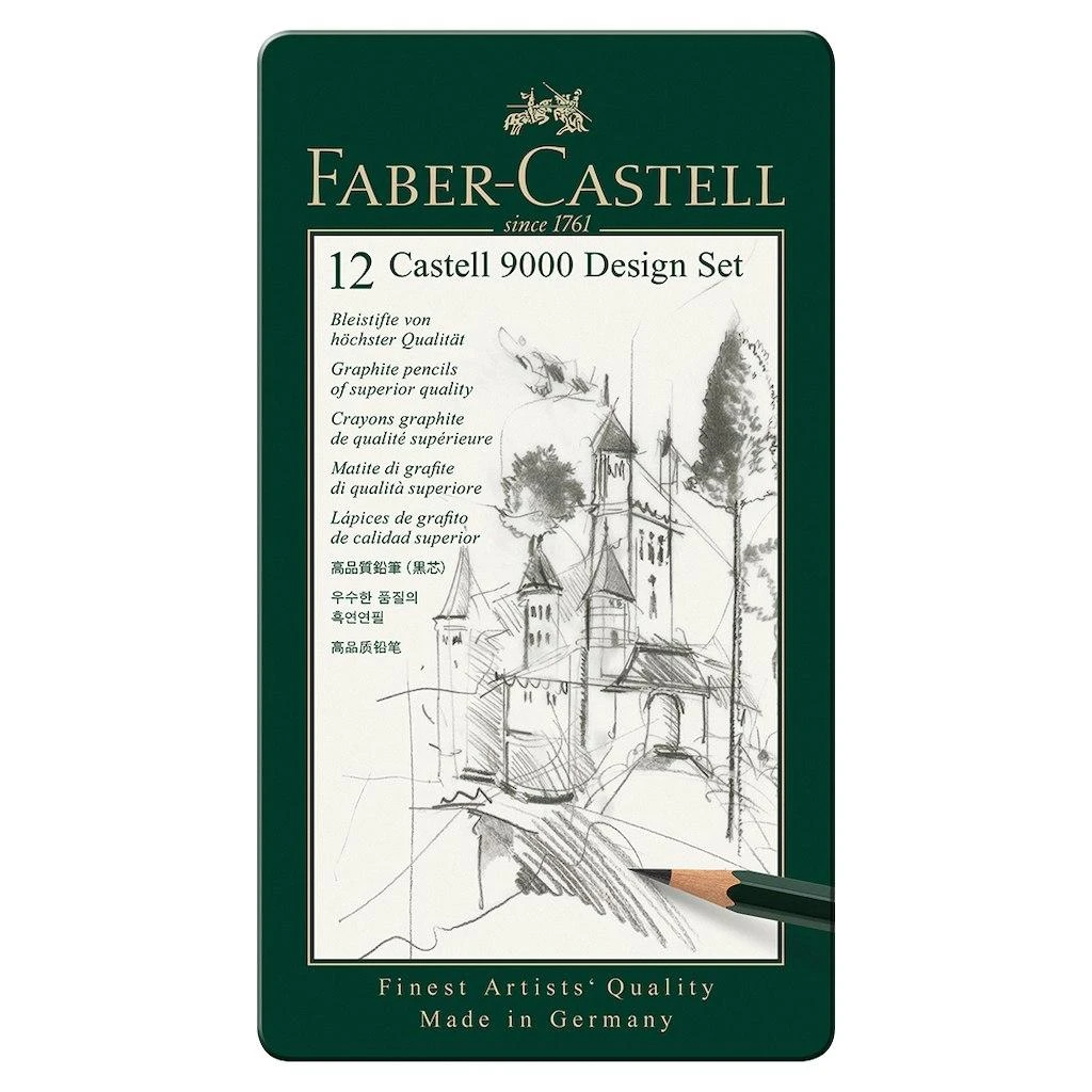 Pieštukai eskizavimui Faber-Castell 9000 Design Set, 5B-5H, 12vnt.