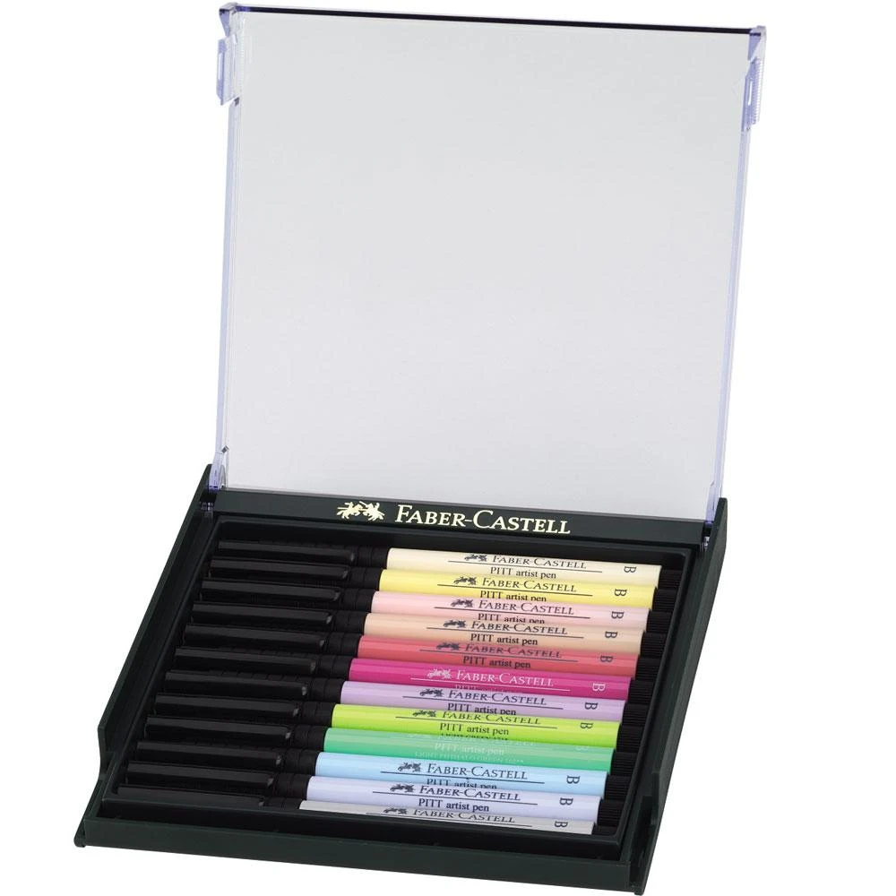Pastelinių spalvų žymekliai Faber Castell, 12 vnt.