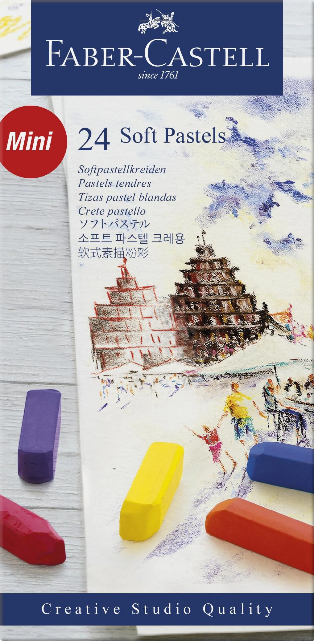 Pastelinės kreidelės Faber-Castell Mini Creative Studio, 24 spalvos