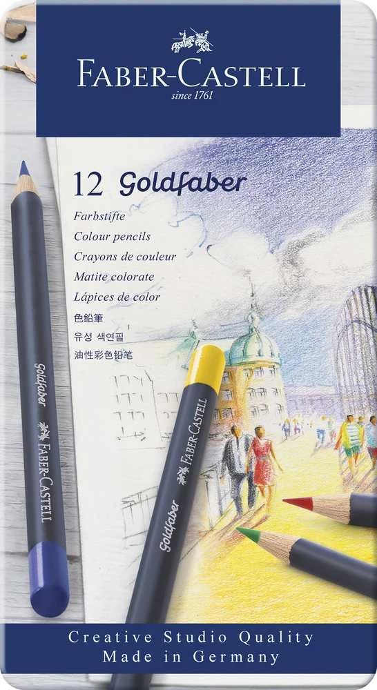 Spalvoti pieštukai Faber-Castell Goldfaber Creative Studio 12 spalvų