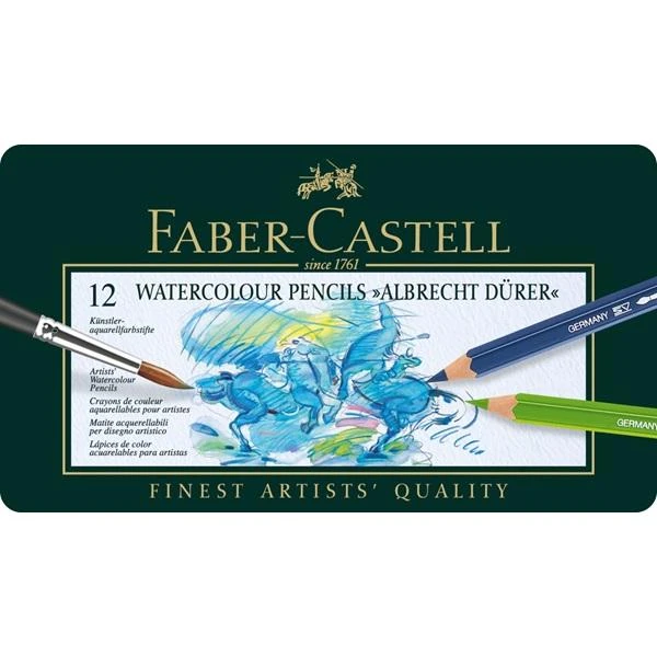 Spalvoti akvareliniai pieštukai Faber-Castell Albrecht Dürer, 12 spalvų