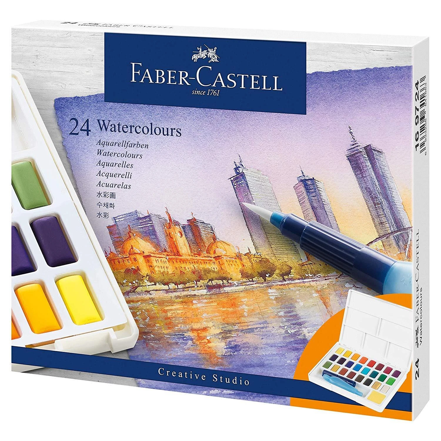 Akvareliniai dažai Faber-Castell Creative Studio, 24 spalvų