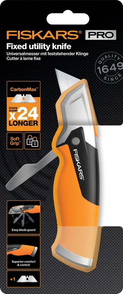 Fiskars CarbonMax Universalus peilis fiksuotais ašmenimis