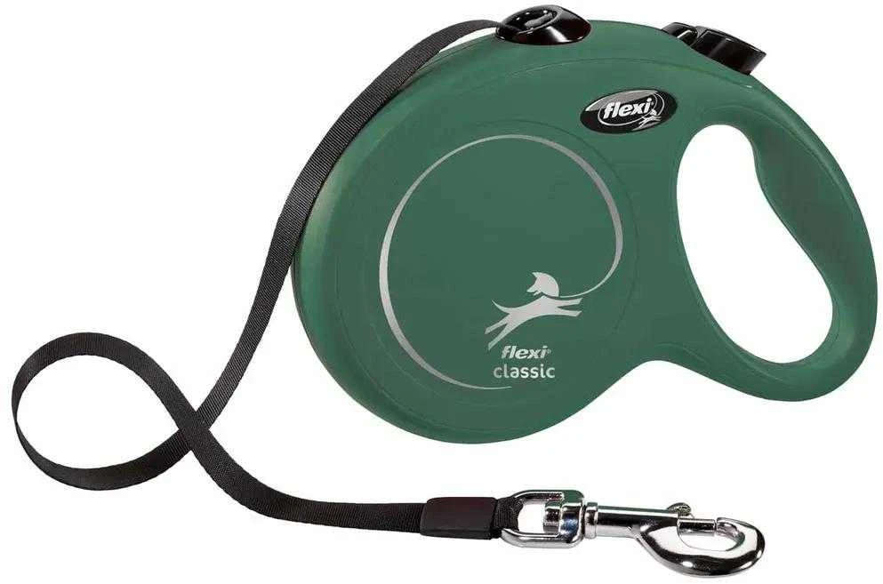 Trixie FLEXI pavadėlis šuniui Classic L Tape juostinis 5m, alyvuogių žalia