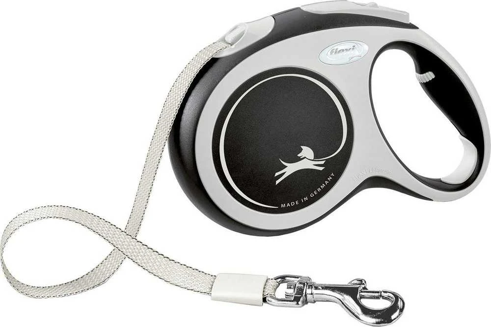 Flexi New Comfort S pavadėlis šunims iki 15kg juostinis 5m juodos spalvos