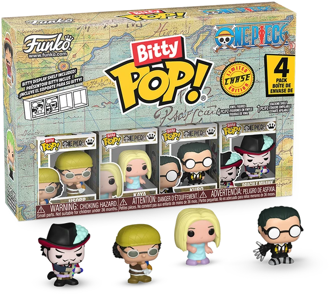 FUNKO Bitty POP! Figūrėlių rinkinys: One Piece, ~3 cm (4 vnt.)