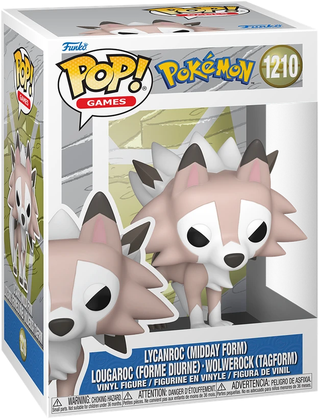 FUNKO POP! Vinilinė figūrėlė: Pokemonai - Lycanroc (Midday Form), ~9 cm