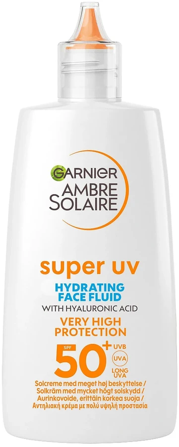 Garnier Ambre Solaire Super UV drėkinamasis veido skystis SPF 50+ 40 ml