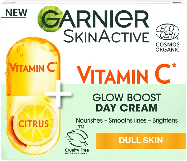 Garnier Skin Naturals Vitamin C Glow Boost Day Kreminis Day Kreminis moterims, 50 ml