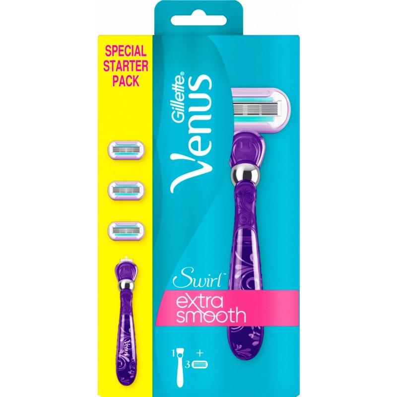 Swirl® „Venus“ sūkurių pradinis rinkinys (4 vnt.) – „Flexball“ sūkurių rankena ir 3 peiliukai