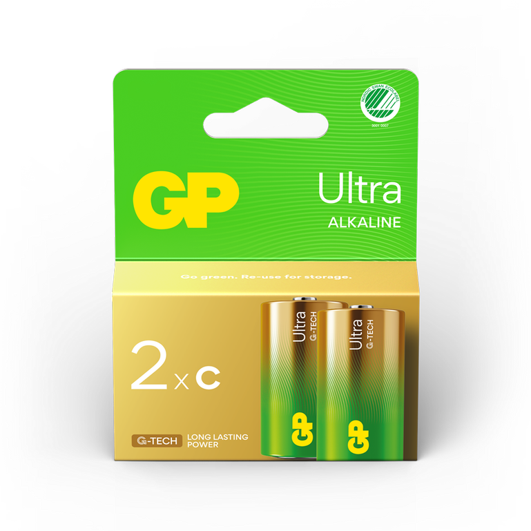GP Battery GP - Ultra Alkaline C baterijos, 14AU/LR14, 1,5 V, 2 vnt. pakuotė
