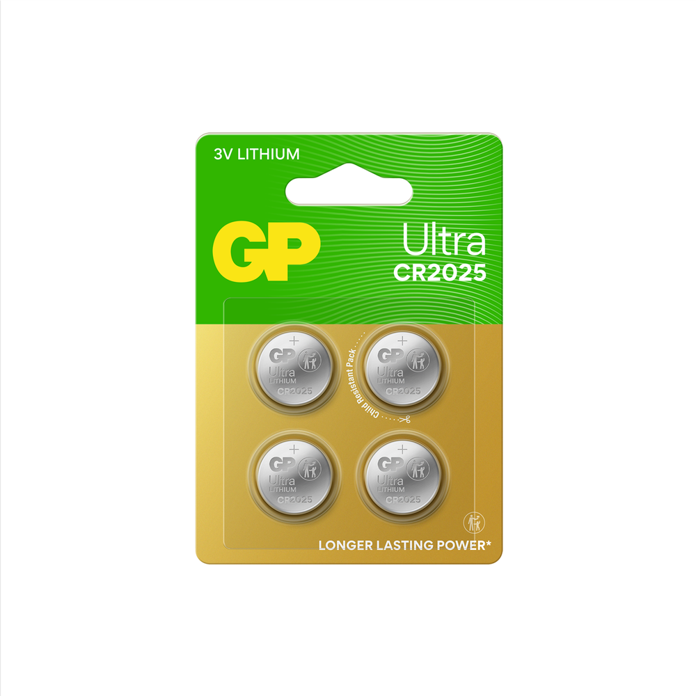 GP Battery GP Gold Peak Industries CR2025 3,0 V nukreipiamoji baterija GPCR2025ULT370C4