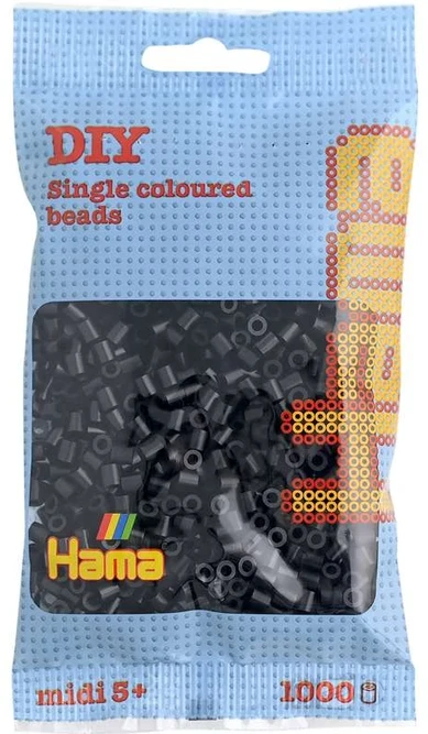 Hama Beads Hama - Midi karoliukai 1000 vnt. – juodi (380718)
