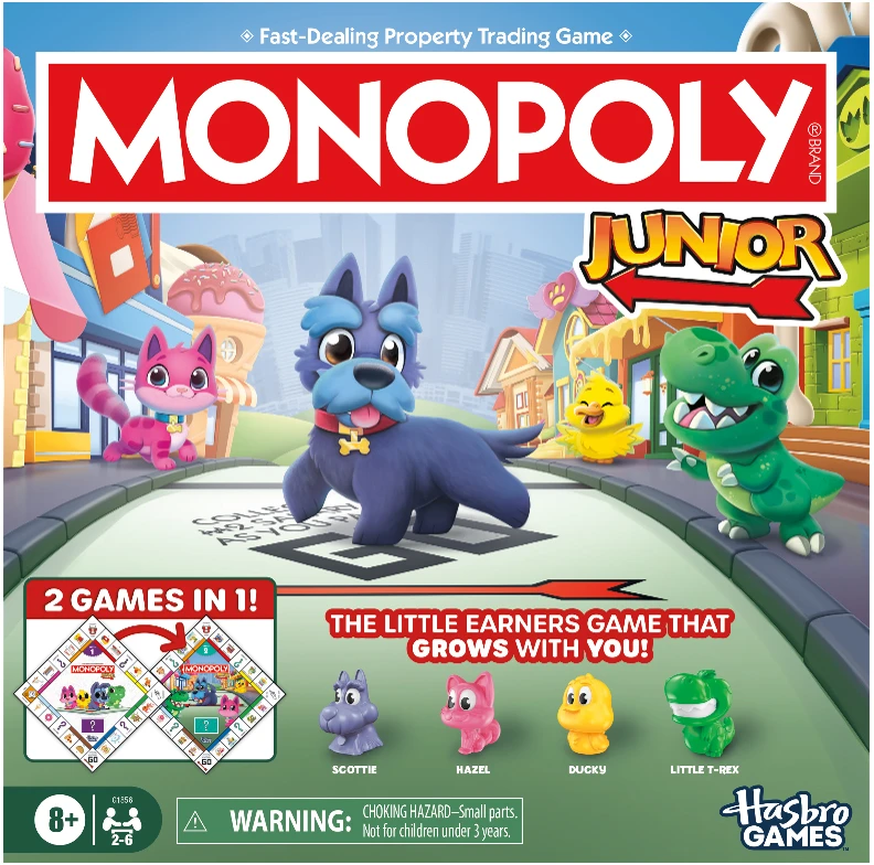 Hasbro žaidimų konsolė „Monopoly Junior 2 in 1 Refresh DK/NO“ (G1856189)