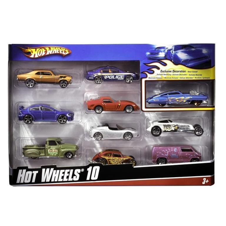 Mattel HOT WHEELS dešimties automodelių rinkinys, 54886