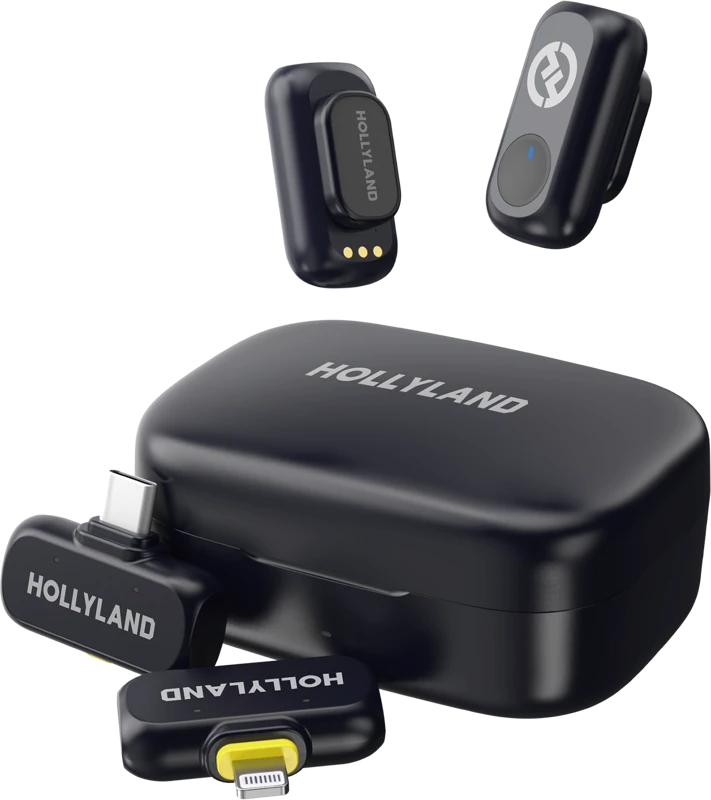 „Hollyland LARK A1“ rinkinys su USB-C imtuvu + „Lightning“ imtuvu + įkrovimo dėklu