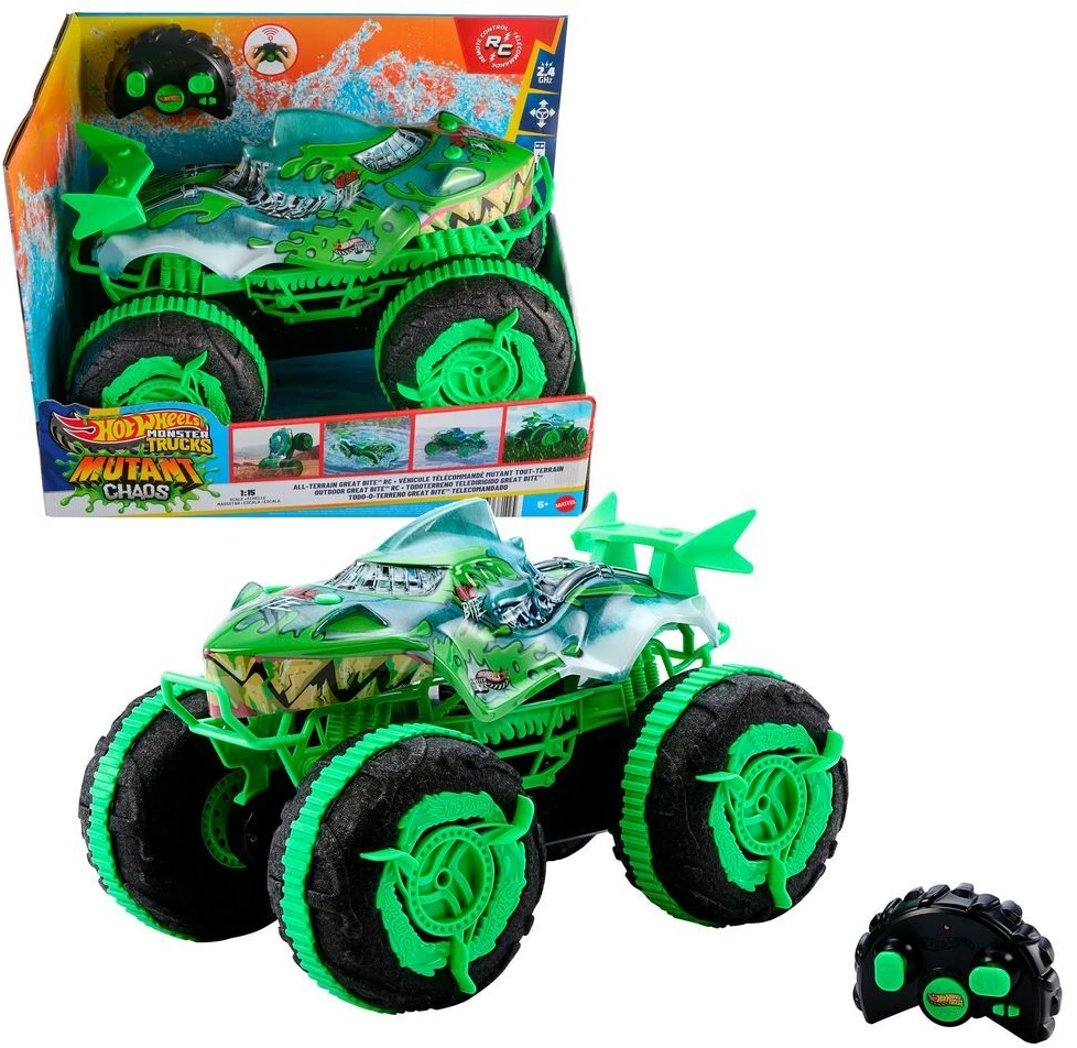 Mattel HOT WHEELS MONSTER TRUCKS RC automodelis – All-Terrain Great Bite (JMM76)