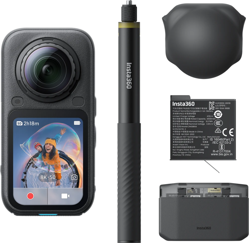 Kamera Insta360 X6 Essentials Bundle juoda
