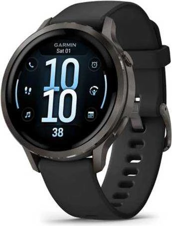Išmanusis laikrodis Garmin Venu® 4 - 45 mm | spalva: skalūno spalva su juodu silikono dirželiu (010-03014-00)