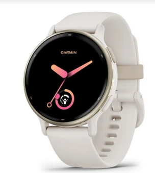 Išmanusis laikrodis Garmin vívoactive® 5 Kreminės aukso spalvos aliuminio apvadas su dramblio kaulo spalvos korpusu ir silikoniniu dirželiu