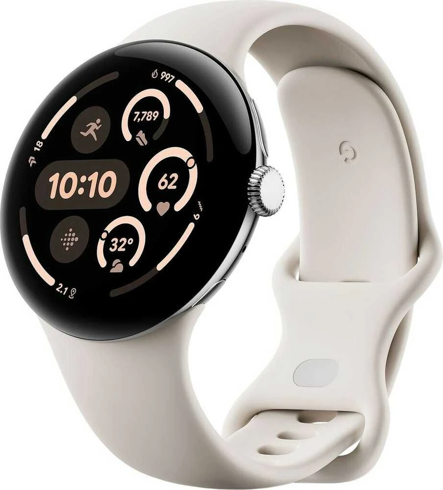 Išmanusis laikrodis Google Pixel Watch 3 AMOLED 45 mm Digital Jutiklinis ekranas 4G Sidabrinis Wi-Fi GPS (satellite)