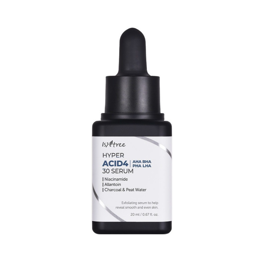 Isntree Hyper Acid4 AHA BHA PHA LHA 30 Serum veido serumas-šveitiklis su rūgščių kompleksu, 20 ml