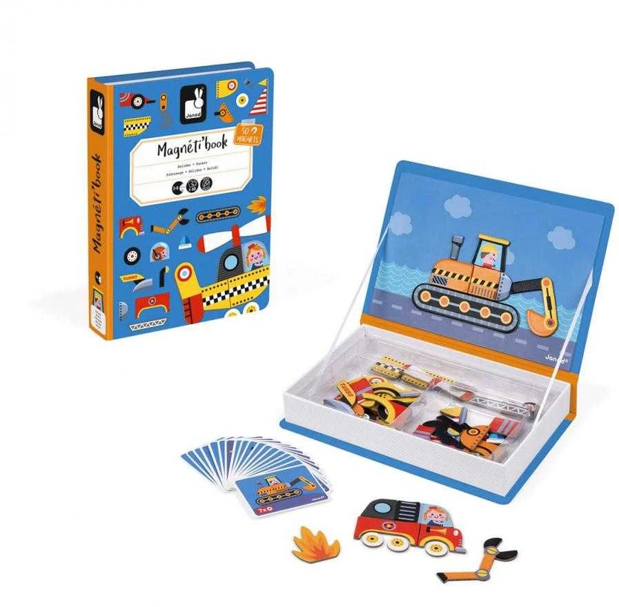 Dėlionė Janod Magnetibook Pojazdy