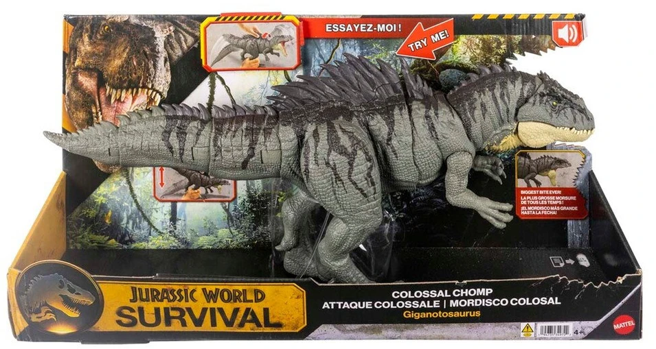 Mattel JURASSIC WORLD COLOSSAL CHOMP interaktyvus dinozauras Giganotosaurus (JKG93)