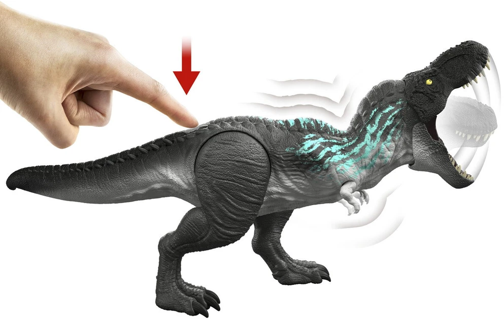 Mattel JURASSIC WORLD MUSCLE MADNESS interaktyvus dinozauras T. rex (JKG92)
