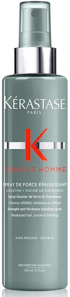 Kérastase Genesis Homme stiprumą ir tankumą didinantis purškiklis nenuplaunamas plaukų priežiūros priemones vyrams, 150 ml